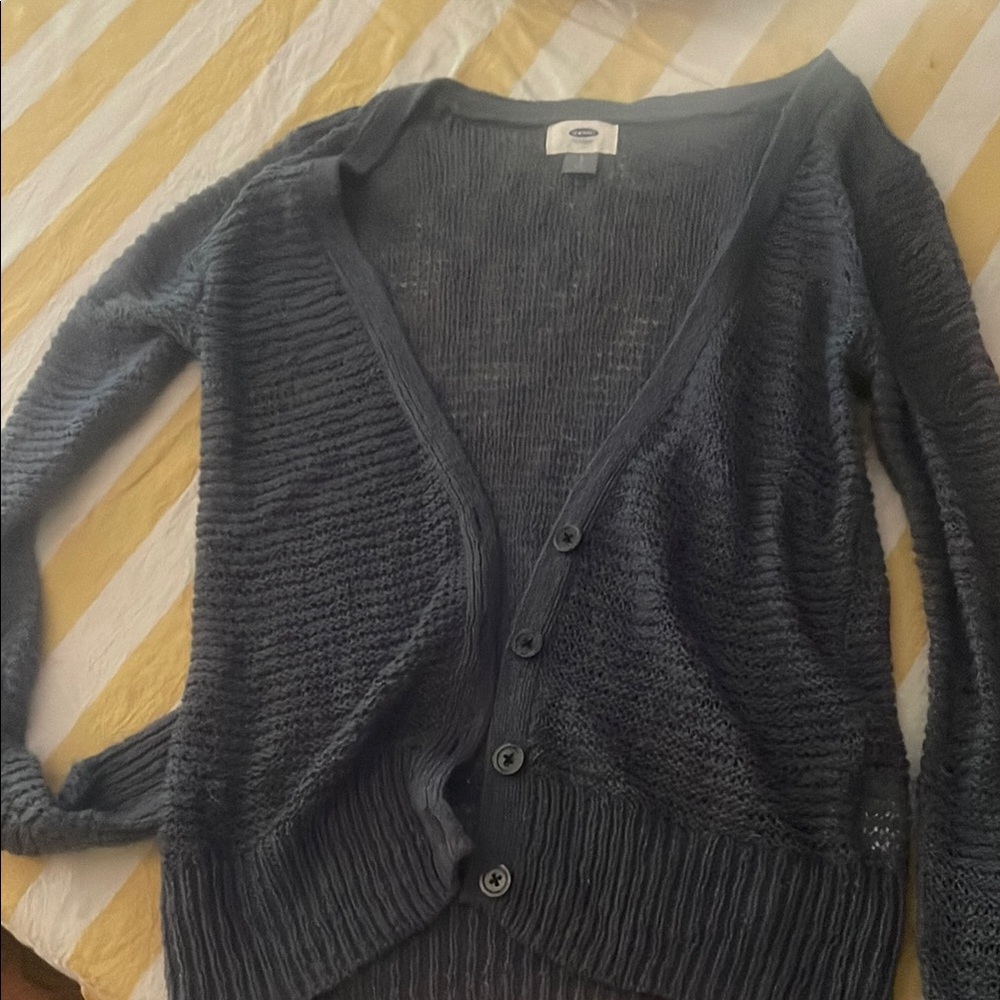 Women's Navy Blue Cardigan Sweater